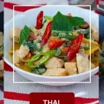 Pinterest image for Thai curry fish.