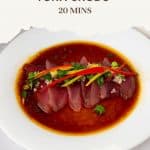 Pinterest image for making Tuna Crudo Recipe.