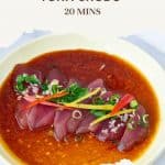 Pinterest image for making Tuna Crudo Recipe.