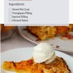 Pinterest image for apricot galette with frangipani filling.