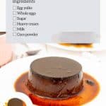 Pinterest image for Chocolate Creme Caramel Recipe.