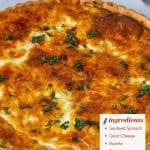 Pinterest image for quiche with goat cheese and spinach.