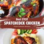 Pinterest image for Spatchock roast chicken.