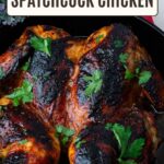 Pinterest image for Spatchock roast chicken.