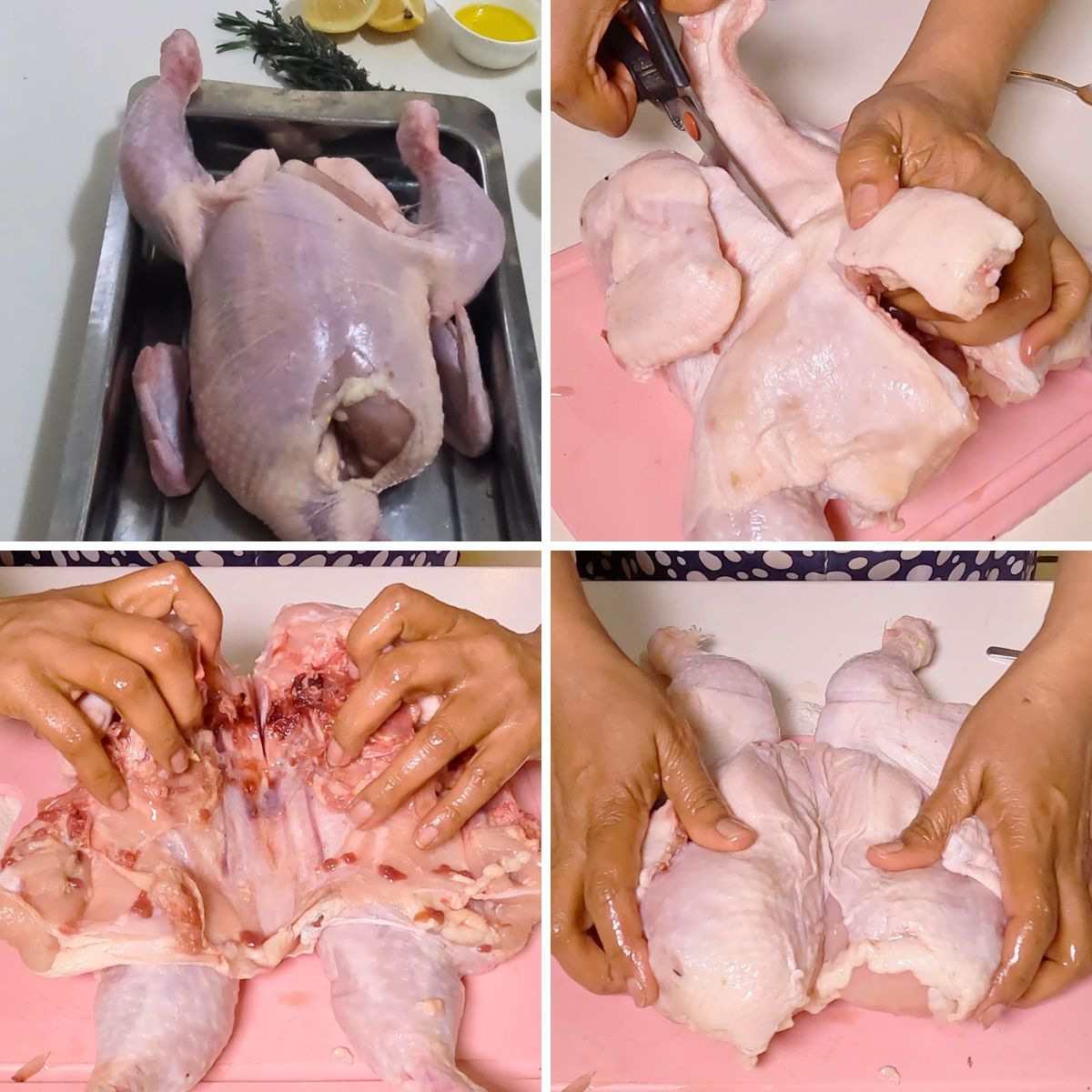 Step-by-step How to Spatchcock a Chicken.