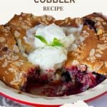 Pinterest image for Mixed Berry Cobbler Recipe.