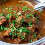 Pinterest image for Beef Curry in Slow Cooker.