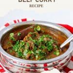 Pinterest image for Beef Curry in Slow Cooker.