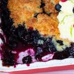 Pinterest image for Blueberry Cobbler Recipe.