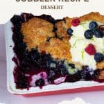 Pinterest image for Blueberry Cobbler Recipe.