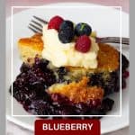Pinterest image for Blueberry Cobbler Recipe.
