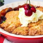 Pinterest image for Cherry Cobbler.