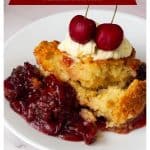 Pinterest image for Cherry Cobbler.