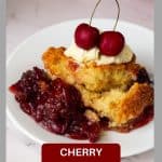 Pinterest image for Cherry Cobbler.