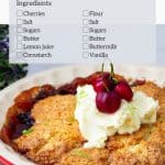 Pinterest image for Cherry Cobbler.