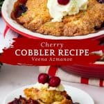 Pinterest image for Cherry Cobbler.