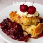 Pinterest image for Cherry Cobbler.