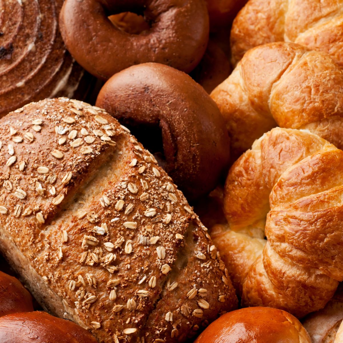 Bread on a table for storage.