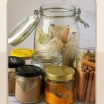 Pinterest image for How to store spices and grains.