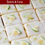 Pinterest image for Key Lime Bars with Sugar Glaze.