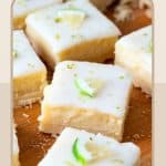 Pinterest image for Key Lime Bars with Sugar Glaze.
