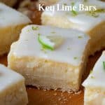 Pinterest image for Key Lime Bars with Sugar Glaze.