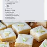 Pinterest image for Key Lime Bars with Sugar Glaze.