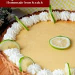 Pinterest image for Key Lime Tart with Mascarpone Cream.