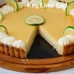 Pinterest image for Key Lime Tart with Mascarpone Cream.