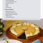 Pinterest image for Key Lime Tart with Mascarpone Cream.