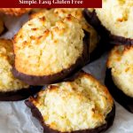 Pinterest image for coconut macaroons on the table.
