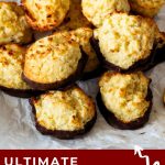 Pinterest image for coconut macaroons on the table.