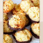 Pinterest image for coconut macaroons on the table.