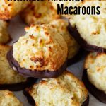 Pinterest image for coconut macaroons on the table.