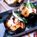Pinterest image for baked salmon rice cups.