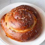 A plate with apple honey challah.