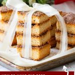 Pinterest image for Churros Cinnamon Sugar Bars.