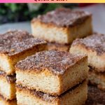 Pinterest image for Churros Cinnamon Sugar Bars.