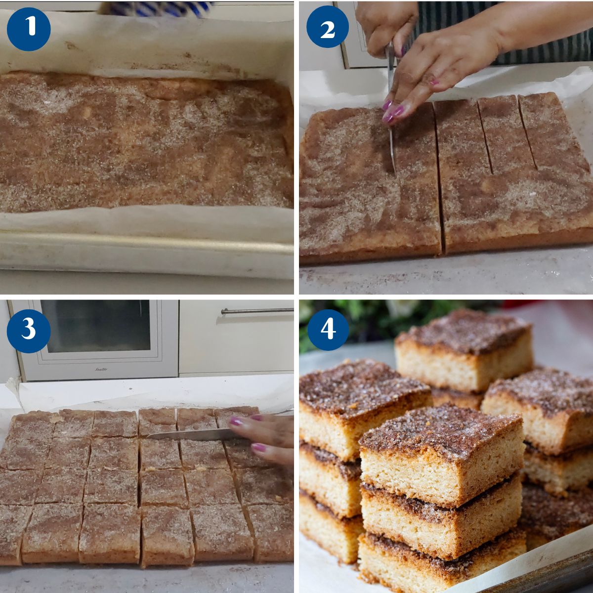 Progress Pictures cutting the churros bars.
