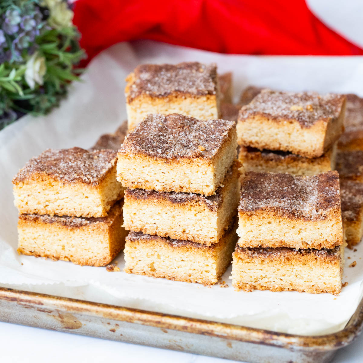 Cinnamon Sugar Bars on the table