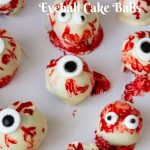 Pinterest image for Halloween Eyeball Cake Balls.