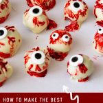 Pinterest image for Halloween Eyeball Cake Balls.