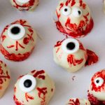 Pinterest image for Halloween Eyeball Cake Balls.