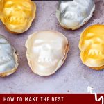 Pinterest image for skull-shaped madeleines.