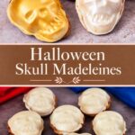 Pinterest image for Halloween Skull Madelines.
