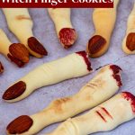 Pinterest image for Halloween Witch Finger Cookies.