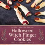 Pinterest Image for Witch Finger Cookies.