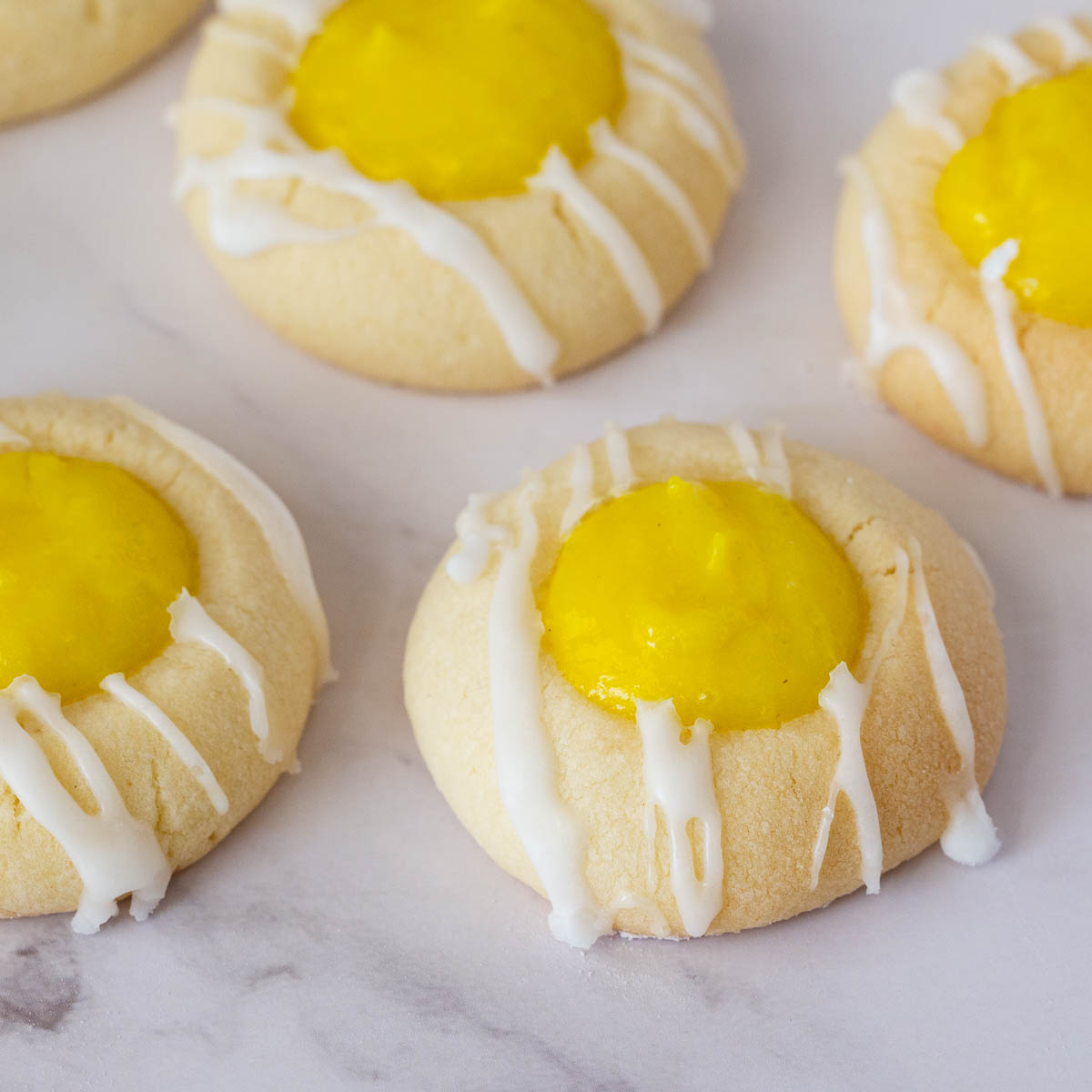 Lemon curd cookies on the table.