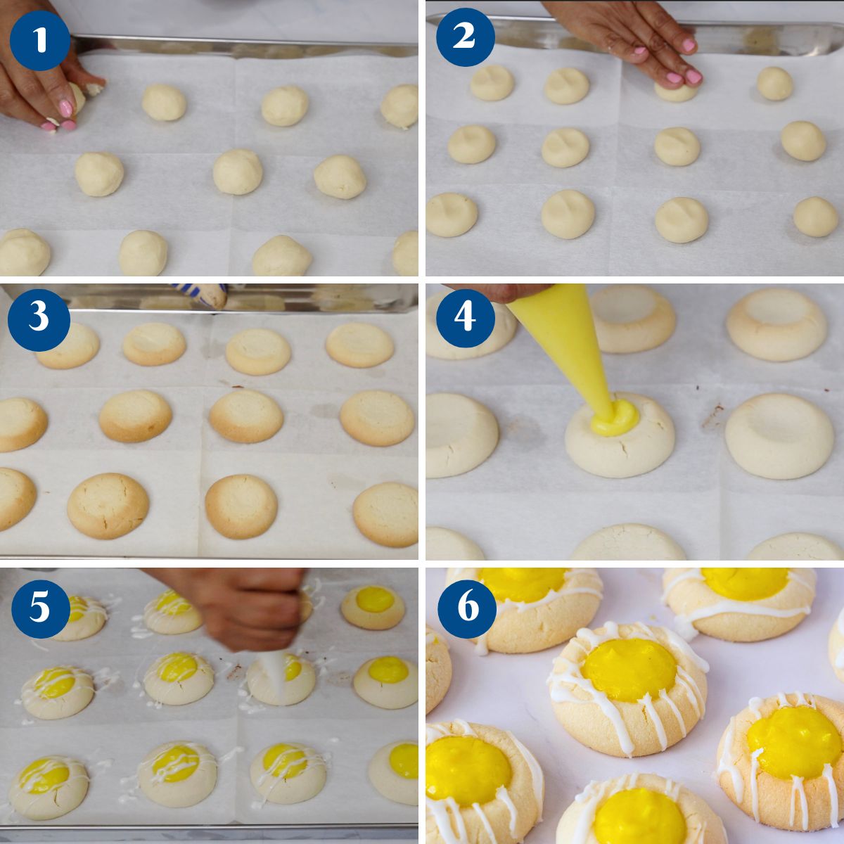 Progress pictures making the lemon curd cookies.