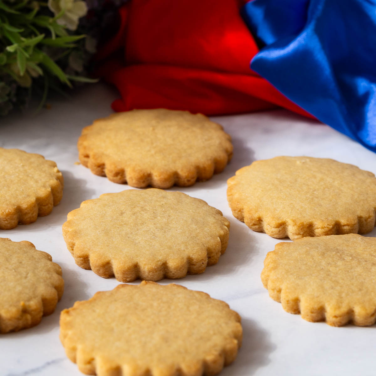 Shortbread cookieson the table.